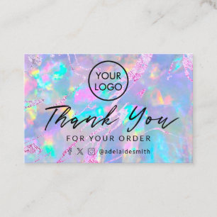 thank you opal background business card