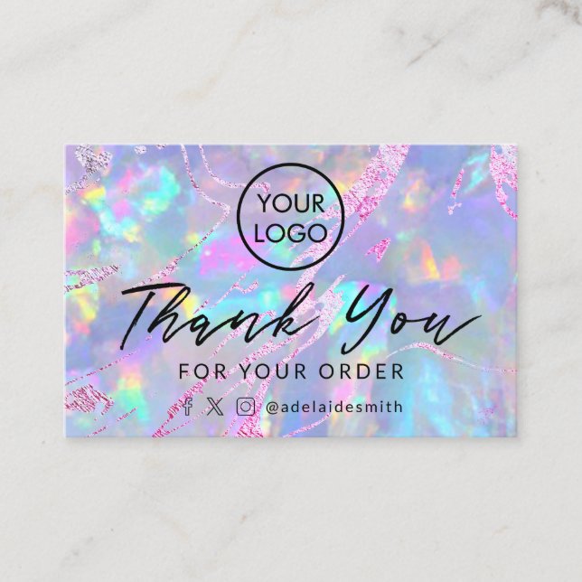 thank you opal background business card (Front)