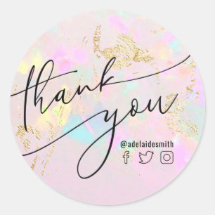 thank you opal classic round sticker
