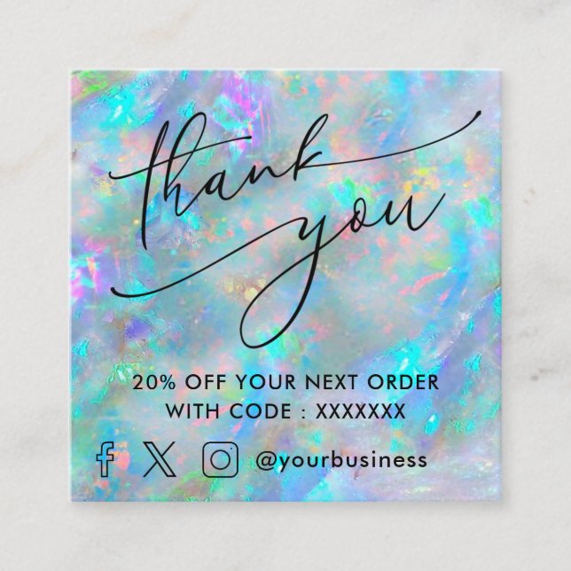 thank you opal inspired texture discount card (Front)