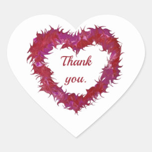 Thank you or your text, wispy heart stickers