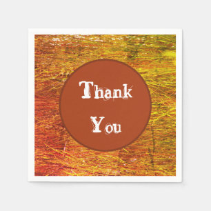 Thank You Orange Autumn Colours Appreciation Napkin