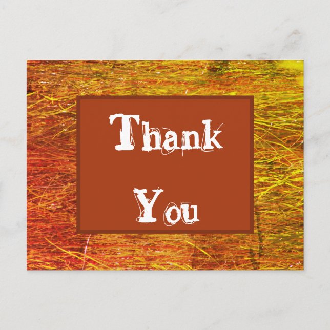 Thank You Orange Autumn Colours Appreciation Postcard (Front)