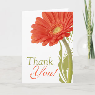 Thank You Orange Gerbera Daisy Card