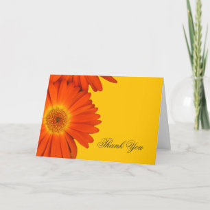 thank you orange gerbera daisy flowers card