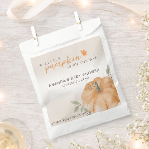 Thank You Orange Little Pumpkin Fall Baby Shower Favour Bags