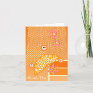 Thank You Orange Patchwork Decorative Scrapbook Card