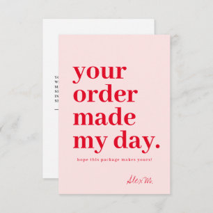 Thank You Order Business Card