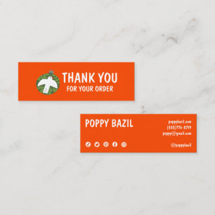 Thank You Order Social Media Icons XMAS Holiday Mini Business Card