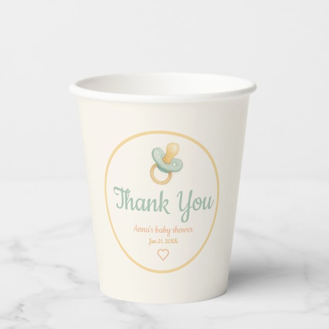 Thank You Pacifier  Paper Cups (Front)