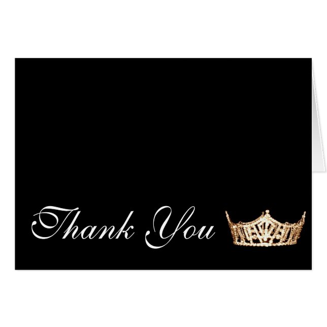 Thank You Pageant Crown Note Card (Front Horizontal)