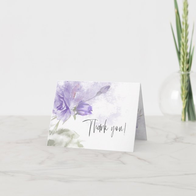 Thank You | Painterly Purple Floral Card (Front)