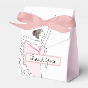 Thank You Pale Pink Ballerina Birthday Favour Boxe Box