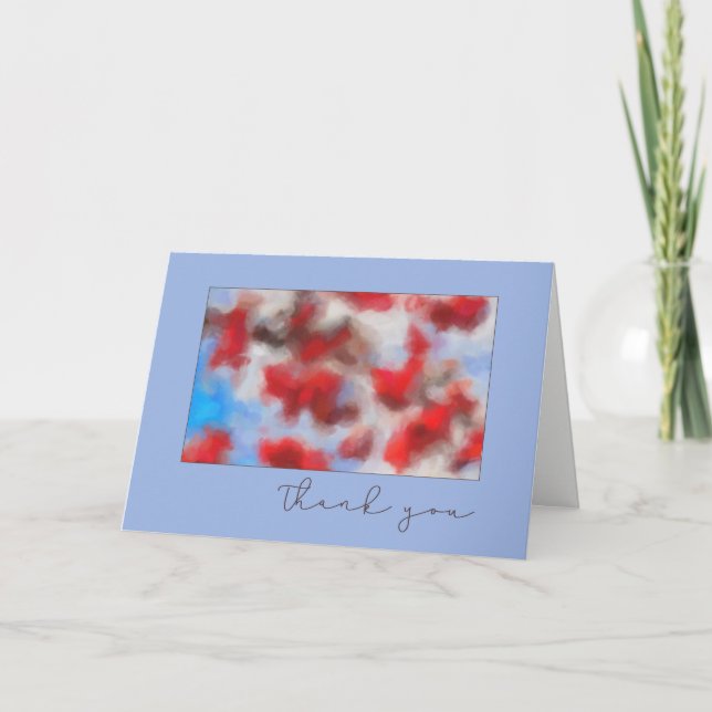 Thank you Pale Violet and Red Abstract Art Card (Front)