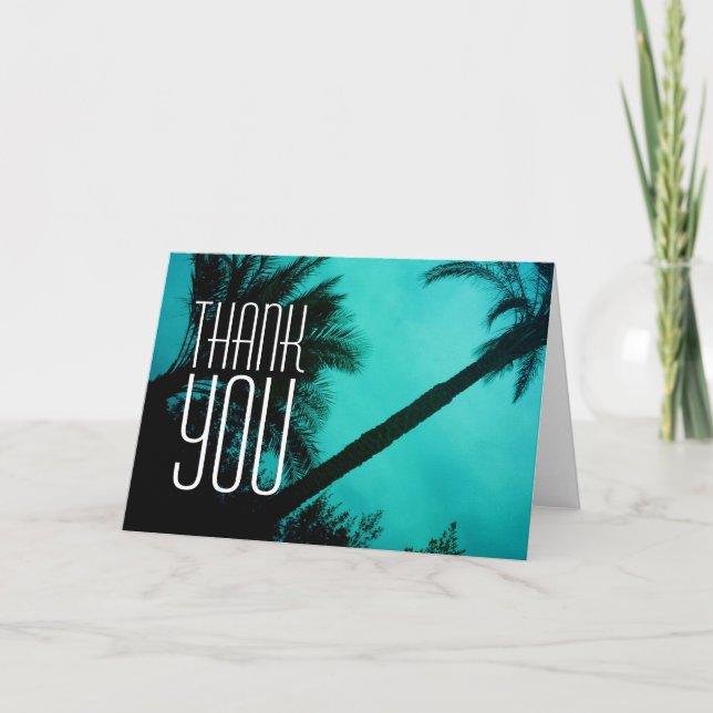 Thank You Palm Trees Greeting Card (Front)