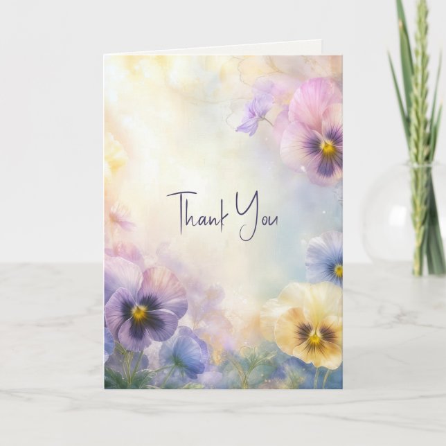 Thank You Pansy Abstract Card (Front)