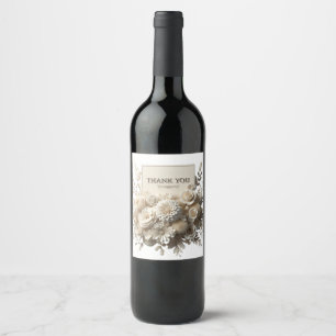 thank you paper flowers bouquet wine labels