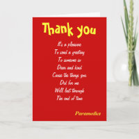 thank you paramedics cards