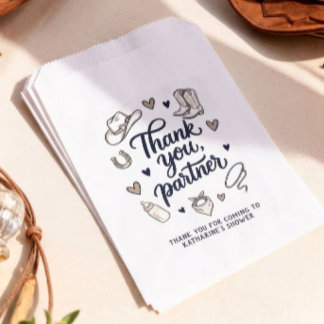 Thank You Partner Cowboy Baby Shower Favour Bag