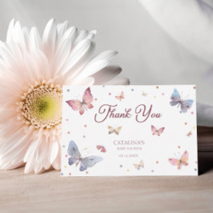 Thank You Pastel Butterfly Baby Shower Card
