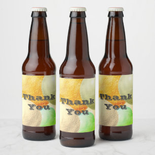 Thank You Pastel Circles Colourful Appreciation Beer Bottle Label