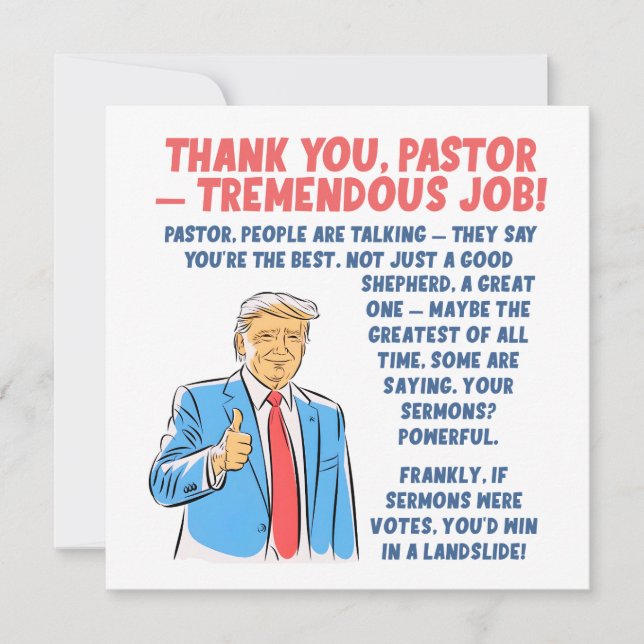 Thank You Pastor Appreciation  Card (Front)