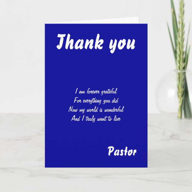 Thank you pastor greeting cards (Front)