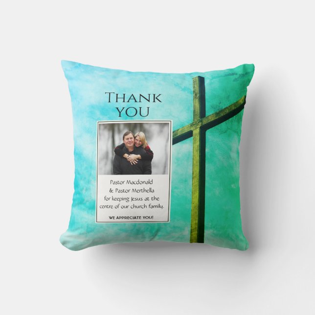 THANK YOU PASTOR Keeping Jesus Centre PHOTO Cushion (Front)