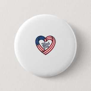 Thank You Patriotic Heart Vintage Vector Design_1 6 Cm Round Badge