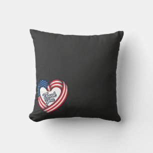 Thank You Patriotic Heart Vintage Vector Design_1 Cushion