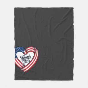 Thank You Patriotic Heart Vintage Vector Design_1 Fleece Blanket