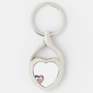 Thank You Patriotic Heart Vintage Vector Design_1 Key Ring