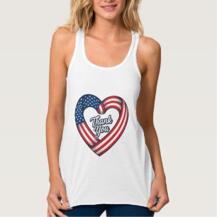 Thank You Patriotic Heart Vintage Vector Design_1 Singlet