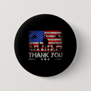 Thank You Patriotic Memorial Day 4th Of July Usa F 6 Cm Round Badge