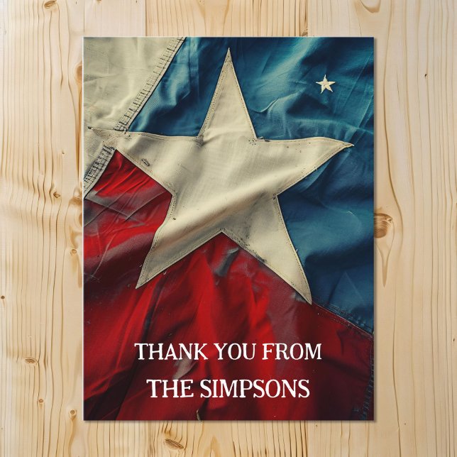 Thank You Patriotic Red White Blue Lone Star  Postcard (Creator Uploaded)