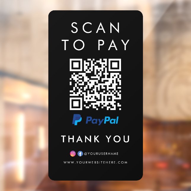 Thank you Paypal Modern Scan to Pay QR Code Black (Sheet 2)