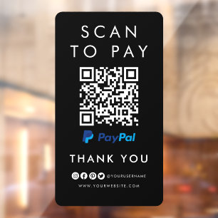 Thank you Paypal Scan to Pay QR Code Modern Black