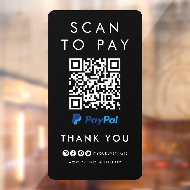 Thank you Paypal Scan to Pay QR Code Modern Black (Sheet 2)