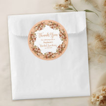 Thank You Peach Floral Wreath Bridal Luncheon