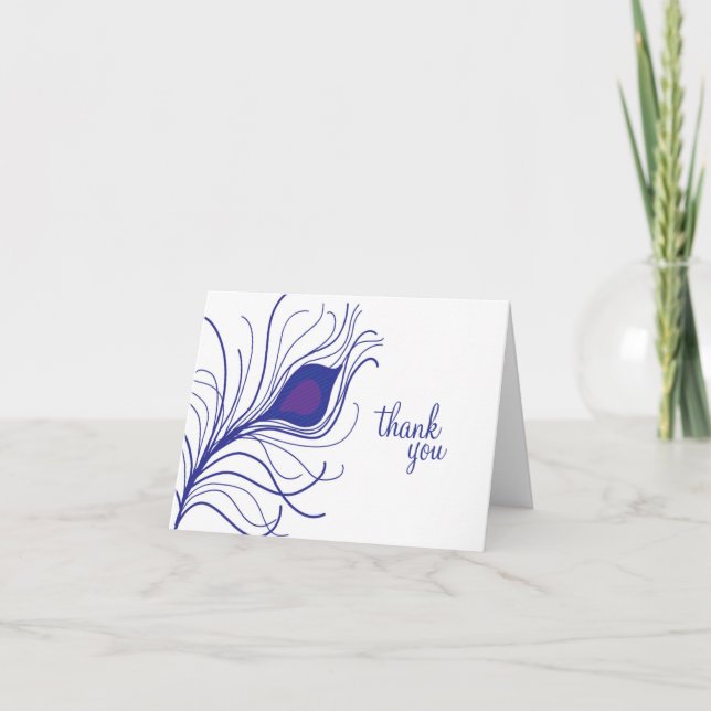 Thank You Peacock Feather Purple (Front)