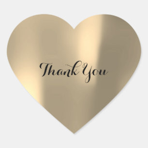 Thank You Pearly Foxier Gold Ombre Gray Heart Sticker