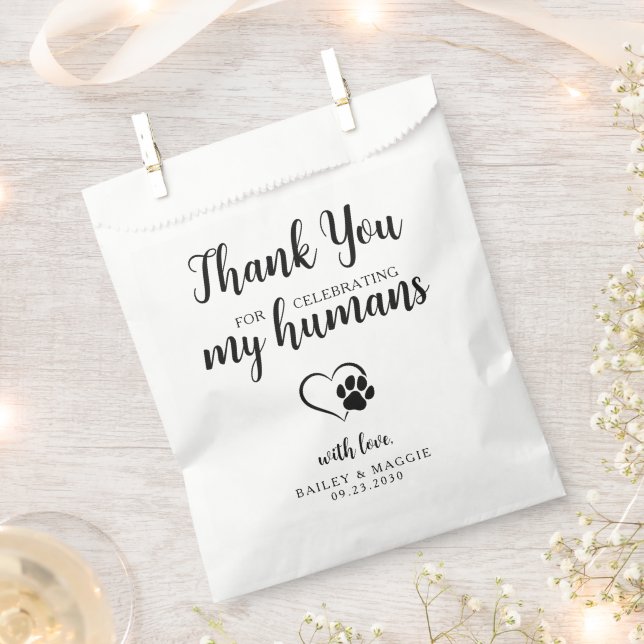 Thank You Personalise Doggie Bag Dog Treat Wedding (Clipped)