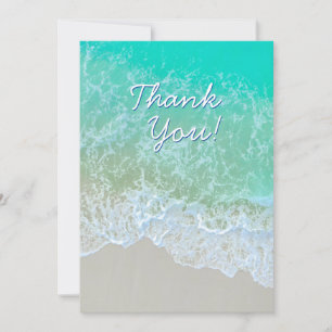 Thank You, Personalise Message, Teal Beach Waves You Card