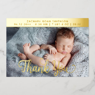Thank You Personalised Birth Announcement Card