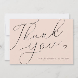 THANK YOU personalised double sided wedding Card