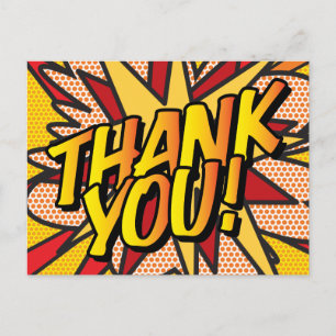 THANK YOU Personalised Speech Bubble Modern Fun Announcement Postcard