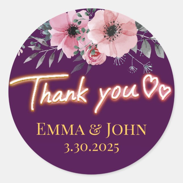 Thank You Personalised Sticker (Front)