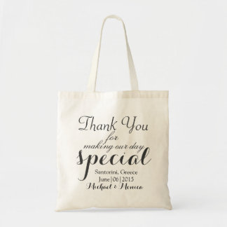 Thank You Personalised Wedding Hotel Gift Tote Bag