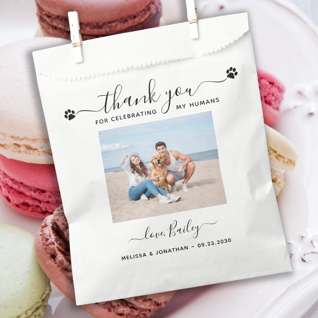Thank You Pet Photo Dog Treat Wedding Doggie Favour Bags (Creator Uploaded)