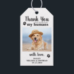 Thank You Pet Photo Dog Wedding Favours Gift Tags<br><div class="desc">Thank You for celebrating my humans! Add the finishing touch to your wedding with these cute custom photo wedding favour gifts tags . Perfect for your wedding after party and reception, and as wedding favours for your guests. Customise these photo dog wedding favours with your favourite wedding photo, dog of...</div>